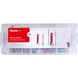 fischer Mini FixTainer DuoPower + Viti, Tassello grigio chiaro/Rosso