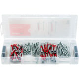 fischer Mini FixTainer DuoPower + Viti, Tassello grigio chiaro/Rosso