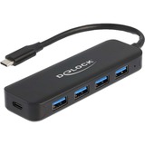 DeLOCK 64170 hub di interfaccia USB 3.2 Gen 1 (3.1 Gen 1) Type-C 5000 Mbit/s Nero, Hub USB USB 3.2 Gen 1 (3.1 Gen 1) Type-C, USB 3.2 Gen 1 (3.1 Gen 1) Type-A, USB 3.2 Gen 1 (3.1 Gen 1) Type-C, 5000 Mbit/s, Nero, Metallo, 85 W