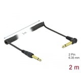DeLOCK 85939 cavo audio 2 m 6.35mm Nero Nero, 6.35mm, Maschio, 6.35mm, Maschio, 2 m, Nero
