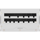 GIGABYTE AORUS ELITE P850W ICE Alimentatore - PCIe 5.0, 80 PLUS Platinum, Design completamente modulare, Ventola da 120 mm, Compatibile con ATX 3.0, Spina EU, Alimentatore PC bianco, 80 PLUS Platinum, Design completamente modulare, Ventola da 120 mm, Compatibile con ATX 3.0, Spina EU, 850 W, 100 - 240 V, 50/60 Hz, 12 A, Attivo, 125 W
