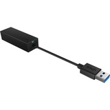 ICY BOX IB-AC501a Ethernet 1000 Mbit/s, Adattatore Nero, Cablato, USB, Ethernet, 1000 Mbit/s, Nero