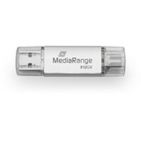 MediaRange Chiavetta di memoria combo 512 GB, Chiavetta USB argento/trasparente