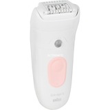 Braun Silk-épil 5 5-230, Epilatore Elettrico Donna, Per Una Epilazione Semplice, Bianco/Rosa bianco/Rosa, Epilatore Elettrico Donna, Per Una Epilazione Semplice, Bianco/Rosa, Rosa, Bianco, 28 pinzette, MicroGrip, 0,5 mm, Batteria, Batteria integrata