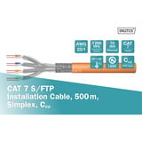 Digitus Cavo di posa professionale Cat.7 S/FTP simplex, Cca arancione 