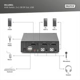 Digitus KVM Switch DisplayPort 2x1, Switch KVM Nero
