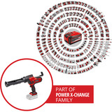EINHELL Power X-Change pistola per cartucce a batteria TE-SG 18/10 Li - Solo, 18 Volt, Pistola per silicone rosso/Nero