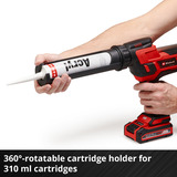 EINHELL Power X-Change pistola per cartucce a batteria TE-SG 18/10 Li - Solo, 18 Volt, Pistola per silicone rosso/Nero
