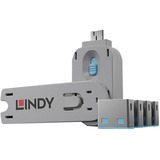 Lindy 40452 clip sicura Bloccaporte + chiave USB tipo A Blu Acrilonitrile butadiene stirene (ABS) 5 pz, Castello Bloccaporte + chiave, USB tipo A, Blu, Acrilonitrile butadiene stirene (ABS), 5 pz, Sacchetto di politene