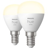 Philips Hue Sferetta - lampadina connessa E14 - (confezione da 2), Lampada a LED Philips Hue White Sferetta - lampadina connessa E14 - (confezione da 2), Lampadina intelligente, Bluetooth/Zigbee, Bianco, LED, E14, P45