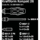 Wera Kraftform Kompakt 26, 7 pezzi, Set di bit Nero/Verde