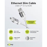 goobay Cavo adattatore Ethernet USB-C 3.2 Gen2 > RJ-45, Slim bianco