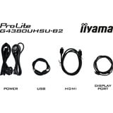 iiyama G-MASTER G4380UHSU-B2 Monitor PC 108 cm (42.5") 3840 x 2160 Pixel 4K Ultra HD LED Nero, Monitor di gioco Nero, 108 cm (42.5"), 3840 x 2160 Pixel, 4K Ultra HD, LED, Nero
