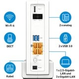 FRITZ! FRITZ!Box 6690, Router Box 6690, Wi-Fi 6 (802.11ax), Dual-band (2.4 GHz/5 GHz), Collegamento ethernet LAN, Bianco, Router da tavolo