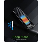 ICY BOX IB-1808MCT-CU31 Box esterno SSD Nero M.2, Disk enclosure Nero, Box esterno SSD, M.2, PCI Express 3.0, Serial ATA III, 10 Gbit/s, Collegamento del dispositivo USB, Nero