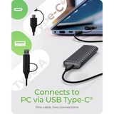 ICY BOX IB-1808MCT-CU31 Box esterno SSD Nero M.2, Disk enclosure Nero, Box esterno SSD, M.2, PCI Express 3.0, Serial ATA III, 10 Gbit/s, Collegamento del dispositivo USB, Nero