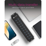 ICY BOX IB-HUB1720-U3 USB 3.2 Gen 1 (3.1 Gen 1) Type-B Nero, Hub USB Nero, USB 3.2 Gen 1 (3.1 Gen 1) Type-B, USB 3.2 Gen 1 (3.1 Gen 1) Type-A, Nero, Alluminio, Access, Potenza, 0,8 m