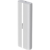 D-Link DSP-411 contenitore di unità di archiviazione Box esterno SSD Alluminio M.2, Disk enclosure bianco, Box esterno SSD, M.2, M.2, 40 Gbit/s, Collegamento del dispositivo USB, Alluminio