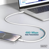 Digitus Cavo di collegamento in silicone USB 2.0 USB-C > USB-C bianco