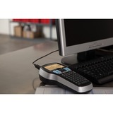 Dymo LabelManager 420P kit etichettatrice portatile ricaricabile a elevate prestazioni | tastiera ABC | con custodia e 4 nastri per etichette D1, Stampa etichette Nero/Argento, Nero, Grigio