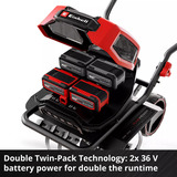 EINHELL Zappatrice a batteria professionale GP-CR 36/45 Li E BL - Solo, 36 Volt (2x18V), Hack rosso/Nero