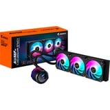 GIGABYTE AORUS WATERFORCE X II 360 Raffreddamento a liquido per CPU AIO - 3x ventole ARGB da 120 mm, LCD a colori, DAISY-CHAIN, compatibile con Intel LGA 1851 e AMD AM5, Raffreddamento ad acqua Nero, LCD a colori, DAISY-CHAIN, compatibile con Intel LGA 1851 e AMD AM5, Raffreddatore di liquidi tutto in uno, 12 cm, Nero