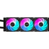 GIGABYTE AORUS WATERFORCE X II 360 Raffreddamento a liquido per CPU AIO - 3x ventole ARGB da 120 mm, LCD a colori, DAISY-CHAIN, compatibile con Intel LGA 1851 e AMD AM5, Raffreddamento ad acqua Nero, LCD a colori, DAISY-CHAIN, compatibile con Intel LGA 1851 e AMD AM5, Raffreddatore di liquidi tutto in uno, 12 cm, Nero