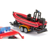 SIKU Land Rover Defender with boat Modellino di SUV Preassemblato, Veicolo modello Modellino di SUV, Preassemblato, Qualsiasi tipo, Metallo, Plastica, Rosso, Giallo, Non adatto per bambini con età inferiore ai 36 mesi