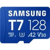 Samsung T7 microSDXC 128 GB, Scheda di memoria blu, 128 GB, MicroSDXC, UHS-I, 170 MB/s, Class 3 (U3), V30