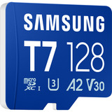 Samsung T7 microSDXC 128 GB, Scheda di memoria blu, 128 GB, MicroSDXC, UHS-I, 170 MB/s, Class 3 (U3), V30