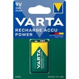 VARTA -56722/1 Batterie per uso domestico, Batteria Batteria ricaricabile, 9V, Nichel-Metallo Idruro (NiMH), 8,4 V, 1 pz, 200 mAh