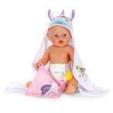 ZAPF Creation BABY born Hooded Towel Set, Accessori della bambola BABY born Hooded Towel Set, Set da bagno per bambole, 3 anno/i