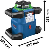 Bosch GRL 650 CHVG Livella rotatoria 70 m 500-540 nm (< 10mW), Laser rotante blu, 70 m, 1,5 mm/m, 360°, 650 m, 600 Giri/min, Orizzontale/Verticale
