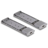 DeLOCK Custodia esterna USB Type-C Dual Combo per 2 x M.2 N, Disk enclosure grigio