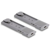 DeLOCK Custodia esterna USB Type-C Dual Combo per 2 x M.2 N, Disk enclosure grigio