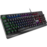 Inter-Tech NK-2000ME tastiera USB QWERTZ Nero, Tastiera da gioco Nero, Full-size (100%), USB, Interruttore a chiave meccanica, QWERTZ, LED RGB, Nero