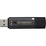 Kingston IronKey Locker+ 50 G2 256 GB, Chiavetta USB antracite, FIPS 197, AES-256, 256 GB, USB tipo A, 3.2 Gen 1 (3.1 Gen 1), 145 MB/s, Cuffia, Nero
