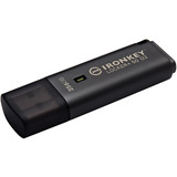 Kingston IronKey Locker+ 50 G2 256 GB, Chiavetta USB antracite, FIPS 197, AES-256, 256 GB, USB tipo A, 3.2 Gen 1 (3.1 Gen 1), 145 MB/s, Cuffia, Nero