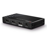 Lindy 38235 ripartitore video HDMI 2x HDMI, Splitter HDMI Nero, HDMI, 2x HDMI, 3840 x 2160 Pixel, Nero, Metallo, CE, FCC, RoHS, REACH, California Proposition 65