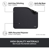 Logitech Mouse Pad Studio Series Grafite, Tappetino per mouse Nero, Grafite, Monocromatico, Nylon, Poliestere, Gomma, Barra appoggiaferro antiscivolo