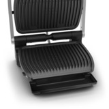 Tefal GC707D Griglia di contatto, Come contattare con grill argento/Nero, Nero, Acciaio inox, Rettangolare, Griglia, 600 cm², Alluminio pressofuso, 2000 W