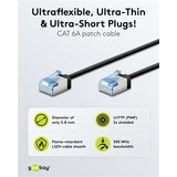 goobay Cavo patch ultraflessibile Cat.6a slim, U/FTP Nero