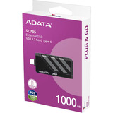 ADATA SSD esterna SC735 1 TB, Disco a stato solido Nero/grigio