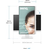 BenQ GW2486TC Monitor PC 60,5 cm (23.8") 1920 x 1080 Pixel Full HD Bianco, Monitor LED bianco, 60,5 cm (23.8"), 1920 x 1080 Pixel, Full HD, 5 ms, Bianco