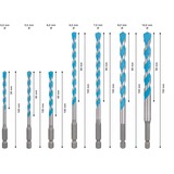 Bosch Set di punte EXPERT HEX-9 MultiConstruction, 7 pezzi, Drill bit set 