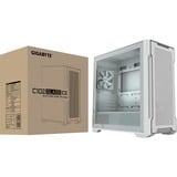 GIGABYTE C102 GLASS Midi Tower Bianco, Chassis Tower bianco, Midi Tower, PC, Bianco, Mini-ATX, Vetro, Plastica, Acciaio, Gaming