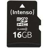 Intenso 3403470 memoria flash 16 GB MicroSDHC Classe 4, Scheda di memoria 16 GB, MicroSDHC, Classe 4, 20 MB/s, 5 MB/s, Antipolvere, Antigraffio
