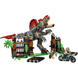 LEGO Jurassic World Fuga dello Spinosaurus, Giochi di costruzione Giocattolo Interattivo con Dino, Moto e 2 Minifigure, Regalo da 9+, Set da costruzione, 9 anno/i, Plastica, 820 pz, 810 g