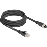 DeLOCK Cavo M12 codificato X presa 8 pin > spina RJ-45, Cat.5e S/FTP Nero