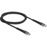 DeLOCK Cavo USB 2.0, connettore USB-C > connettore USB-C con protezione anti-piega estesa Nero